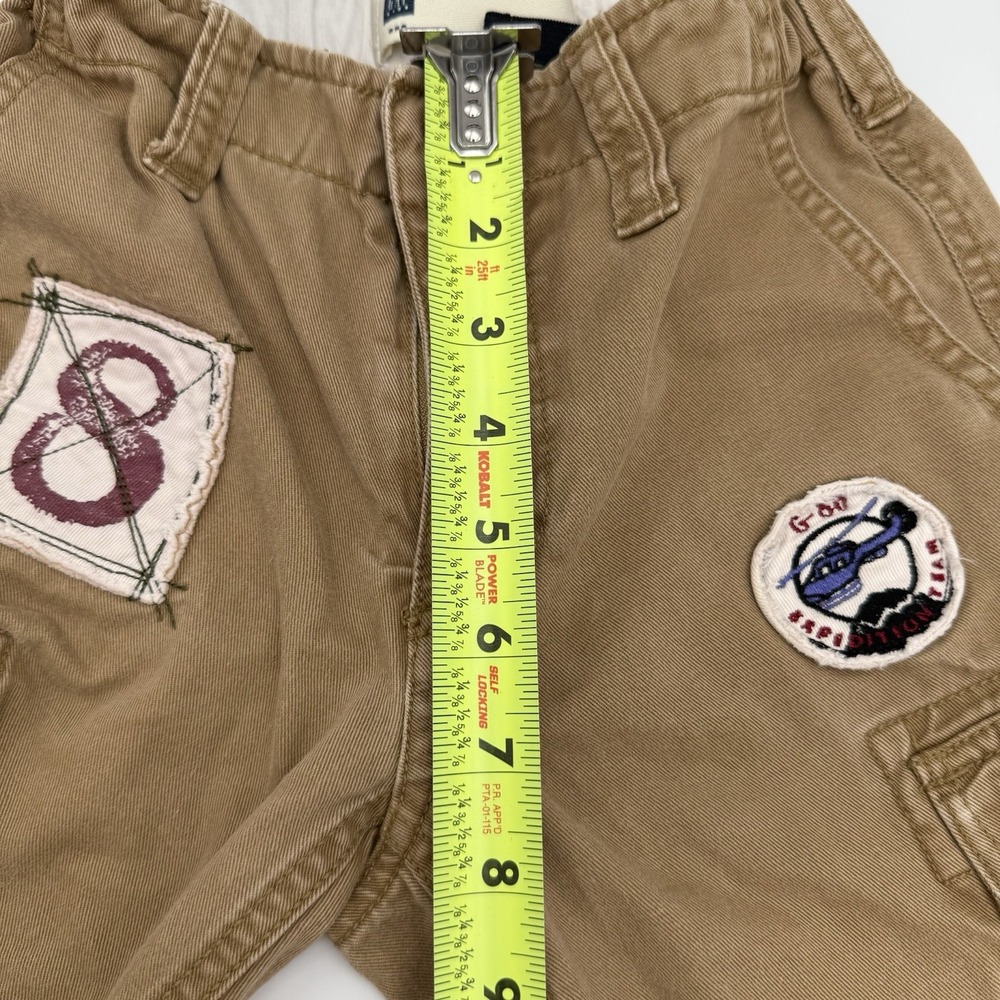 GAP Kids Cargo‎ Pants 5 Boys Khaki Utility Pockets Y2K Military Style Cotton - Picture 10 of 15